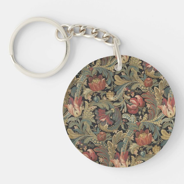 Llavero Rich Floral Tapestry Brocade Antiguo Clásico (Frente)