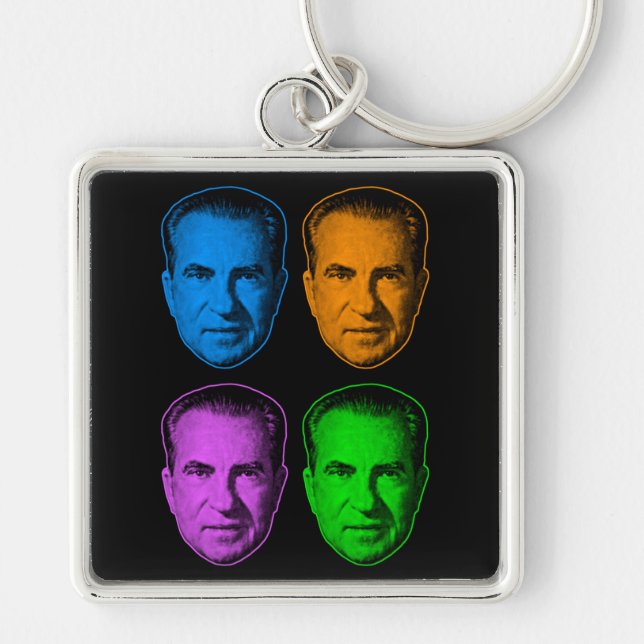 Llavero Richard Nixon en colores vivos (Frente)
