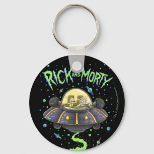 Llavero RICK AND MORTY™   Gráfico ilustrado de vuelo espac