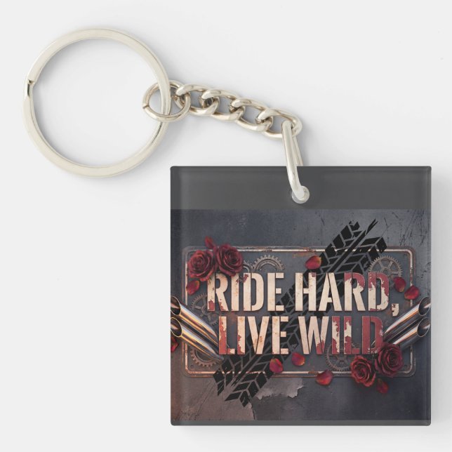 Llavero ride hard, live wild (Frente)