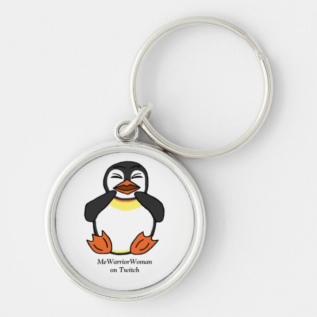 Llavero Ríe a pingüino, meWarriorWoman en Twitch (Frente)