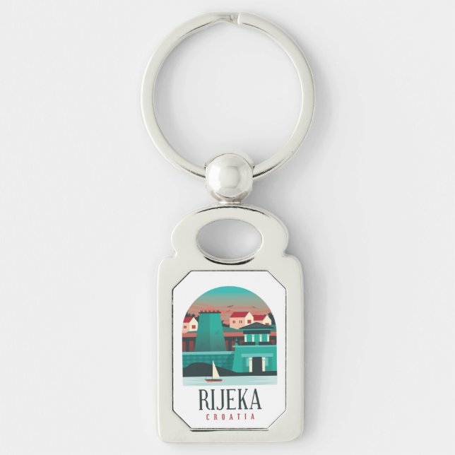 Llavero Rijeka Croatia Keychain Metalizado (Anverso)