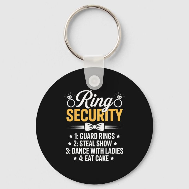 Llavero Ring Security Wedding Party Funny Ring Bearer  (Anverso)