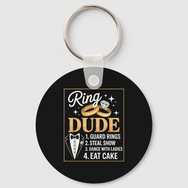 Llavero Ring Security Wedding Party Funny Ring Bearer  (Anverso)
