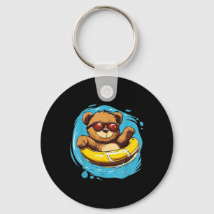Llavero Ring Swim Teddy Bear Costume Para Los Amantes De L