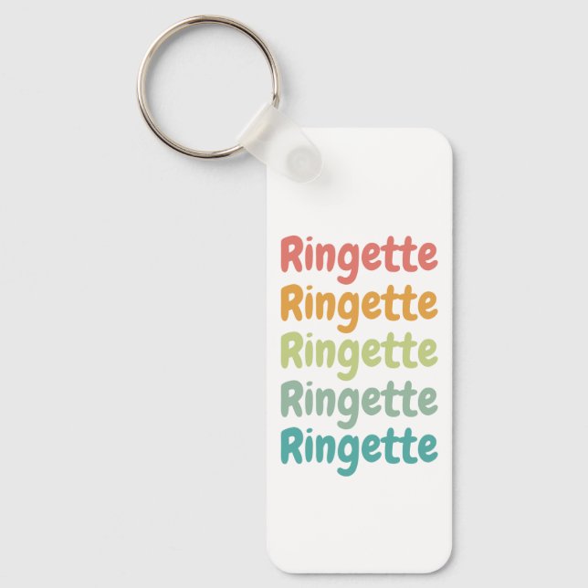 Llavero Ringette Cute Retro Ringette Player Regalos (Anverso)