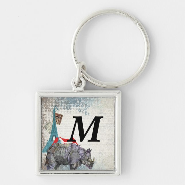 Llavero Rinoceronte vintage (Frente)