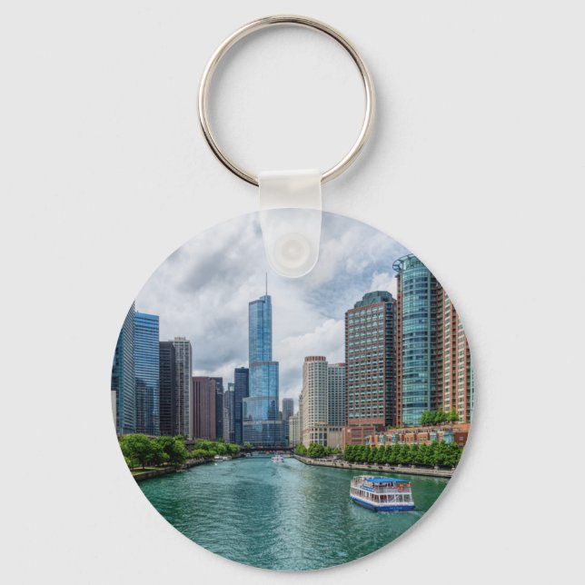 Llavero Río Chicago y Torre Trump (Anverso)