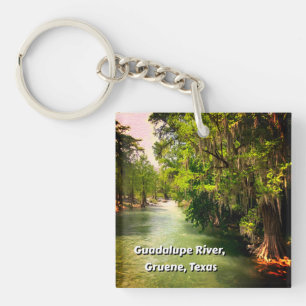Llavero Río Guadalupe en Gruene, acuarela de Texas