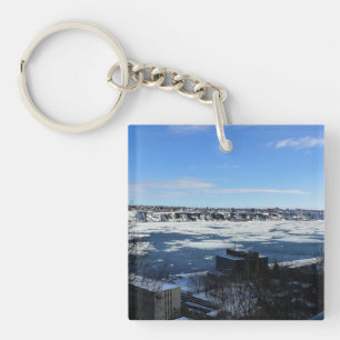 Llavero Río San Lorenzo en invierno, Quebec, Canadá