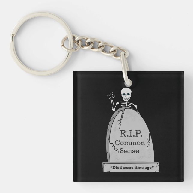 Llavero RIP Murió Por Sentido Común  (Frente)