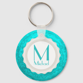 Llavero Ripple de Diversión Aqua - Monograma personalizado