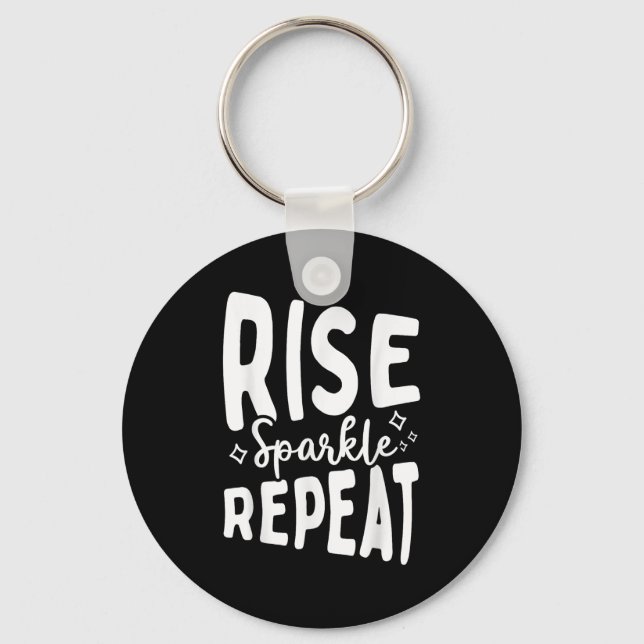 Llavero Rise Sparkle Repeat - Sitive Mindset Motivational  (Anverso)