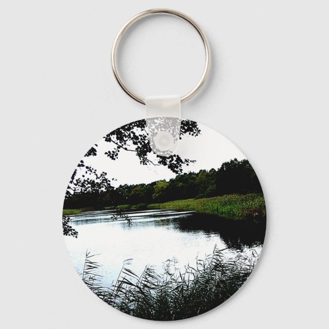 Llavero Riverside con el bosque y la foto de cañas (Anverso)