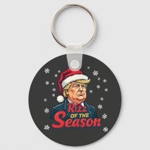 Llavero Rizz de la Temporada Divertido Trump Navidad Santa