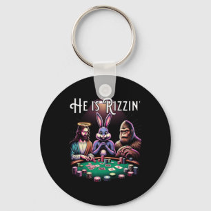 Llavero Rizz Gracioso Es Rizzin Jesus Easter Bunny Bigfoot