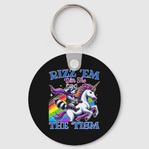 Llavero Rízzalos Con El Paseo De Mapache Genial Unicornio