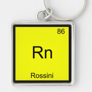 Llavero Rn - Camiseta de Rossini con el símbolo del elemen
