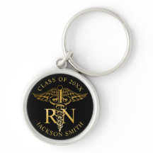 RN Nurse faux gold caduceus Negro Personalizado