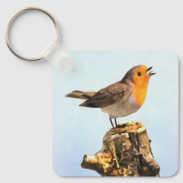 Llavero Robin cantando  (Anverso)