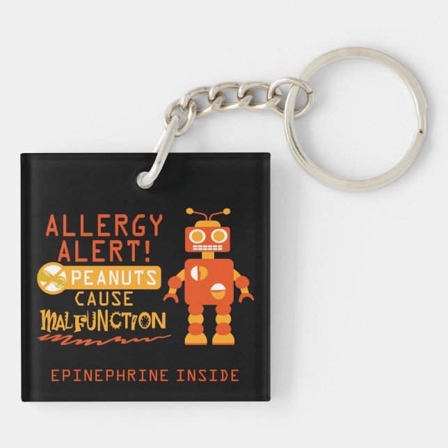 Llavero Robot del naranja de la alarma de la alergia del (Atrás)