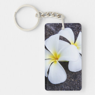 Llavero Roca floral de la lava del Plumeria del Frangipani