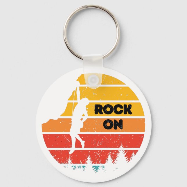 Llavero Roca vintage escalada con rocas retro (Anverso)