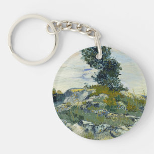 Llavero Rocas con Roble, Pintura al Óleo de Van Gogh