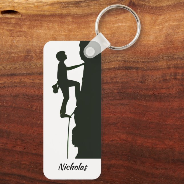 Llavero Rock Climbing Mountain Climber Silhouette  (Reverso)