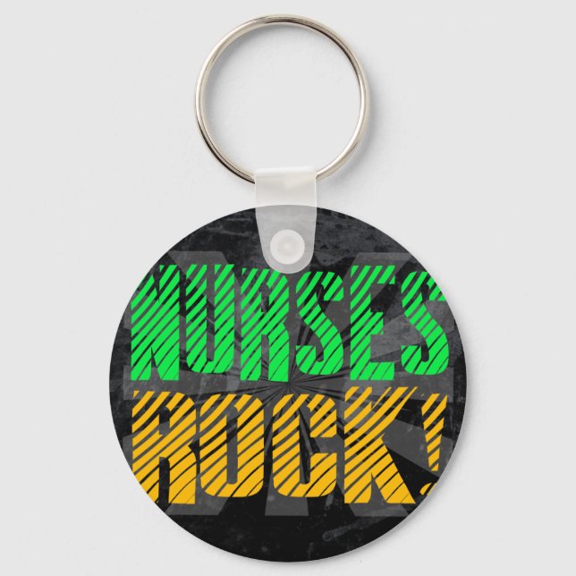 Llavero Rock de enfermeras, Naranja y diversión verde (Anverso)