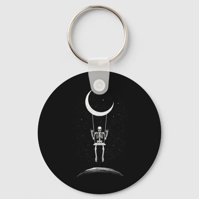 Llavero Rock En Skeleton Moon Rock And Roll Hombres Mujere (Anverso)