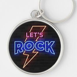 Llavero Rock Lightning Bolt Round