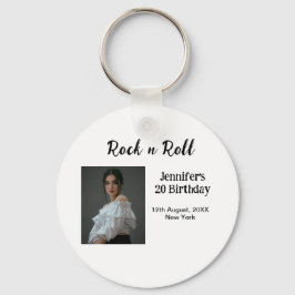 Llavero Rock n roll 20 cumpleaños chica foto elegante mode