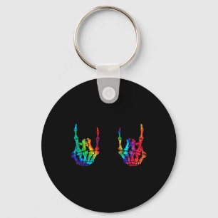 Llavero Rock On Rock Star Skeleton Hands Rocker Halloween