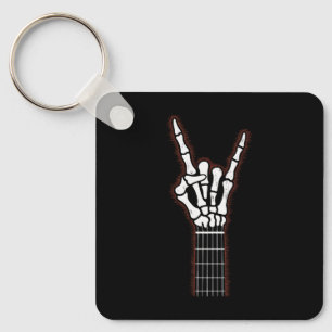 Llavero Rock On Skeleton Hand Guitar Gifts