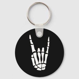 Llavero Rock On Skeleton Hand Rótulo - Halloween minimalis