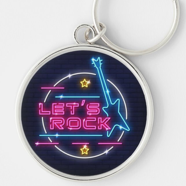 Llavero Rock Retro Neon Round (Frente)