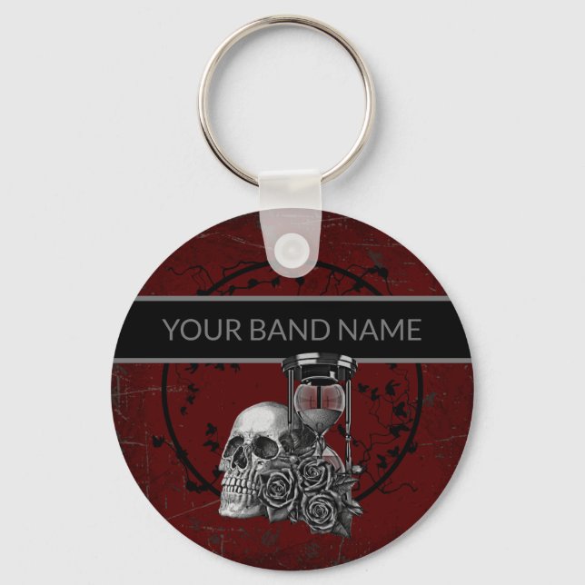 Llavero Rock Rosa personalizado Rock Band Merch (Anverso)