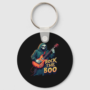 Llavero Rock the Boo - Halloween Skeleton Guitar Design