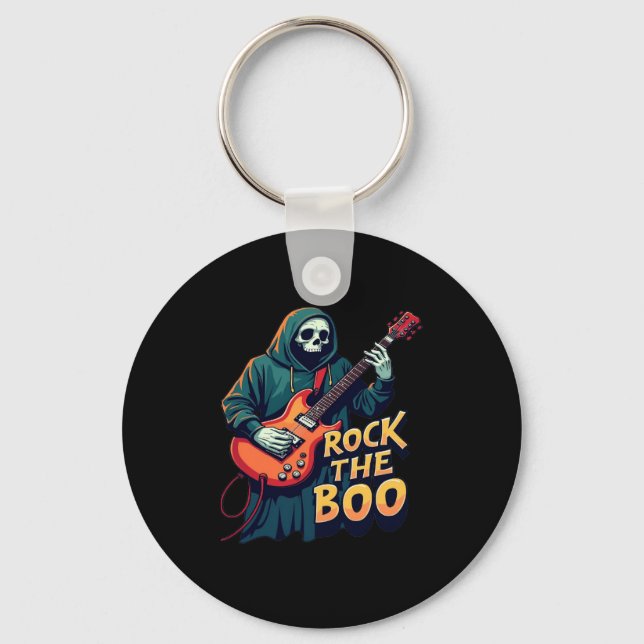Llavero Rock the Boo - Halloween Skeleton Guitar Design (Anverso)