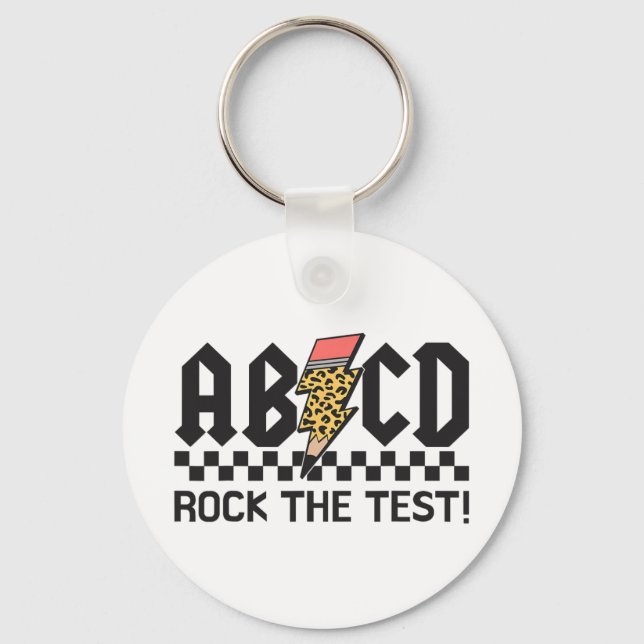 Llavero Rock The Test Abcd Testing Day Profesores Niños Ch (Anverso)