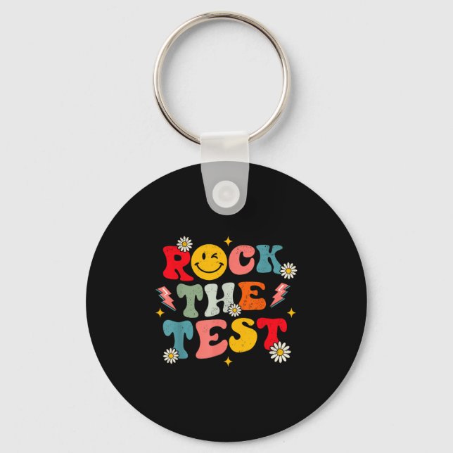 Llavero Rock The Test Testing Day Retro Motivational Teach (Anverso)