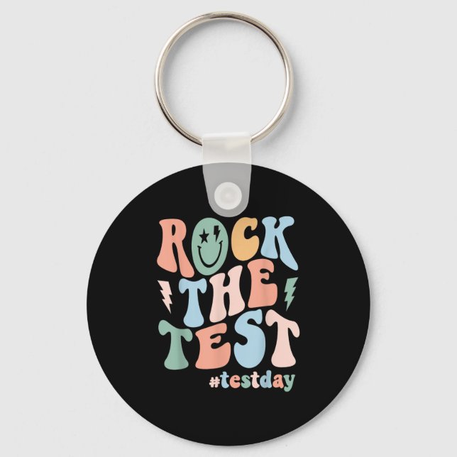 Llavero Rock The Test Testing Day Retro Motivational Teach (Anverso)