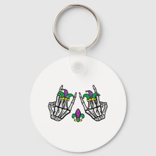 Llavero Rocker manos rock masculino Bo Mardi Gras Skeleton