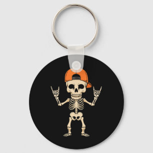 Llavero Rockero Skeleton Cap Halloween Punk Rock Hombres N