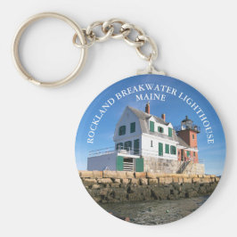 Llavero Rockland Breakwater Lighthouse Maine Round Keyring