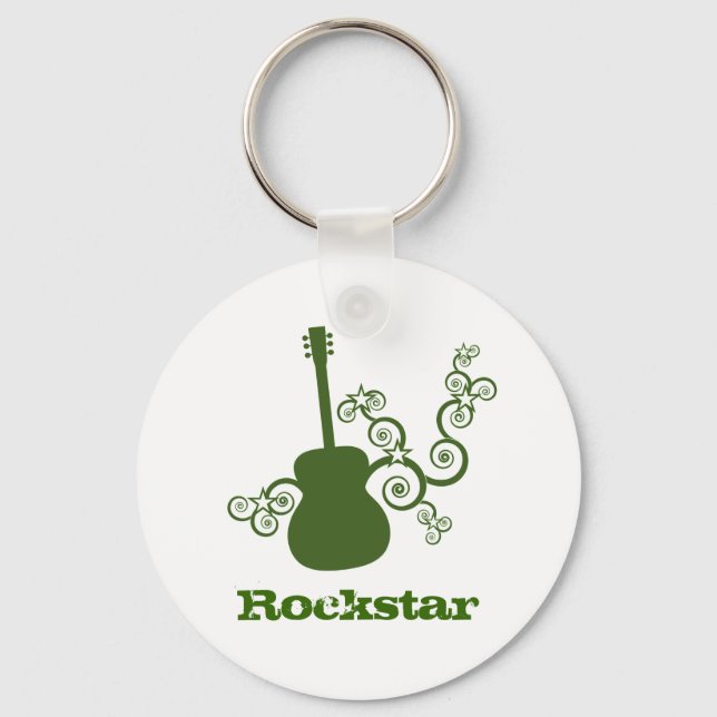 Llavero Rockstar Guitar Keychain, Verde (Anverso)