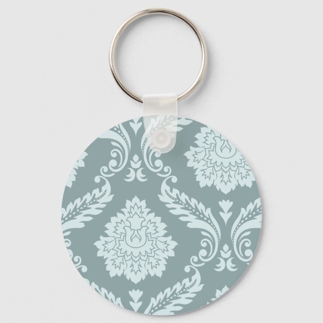Llavero Rococo Damask Art I Duck Egg Blue+Teal (Anverso)
