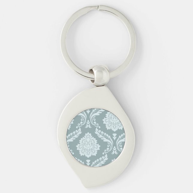 Llavero Rococo Damask Art I Duck Egg Blue+Teal (Anverso)