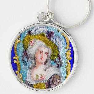 LLAVERO ROCOCO LADY CON ROSAS ROSAS ROCAS